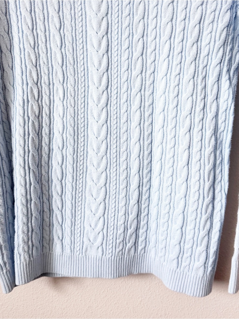 Lands' End Baby Blue Cable Knit Boat Neck Sweater - Picture 9 of 9